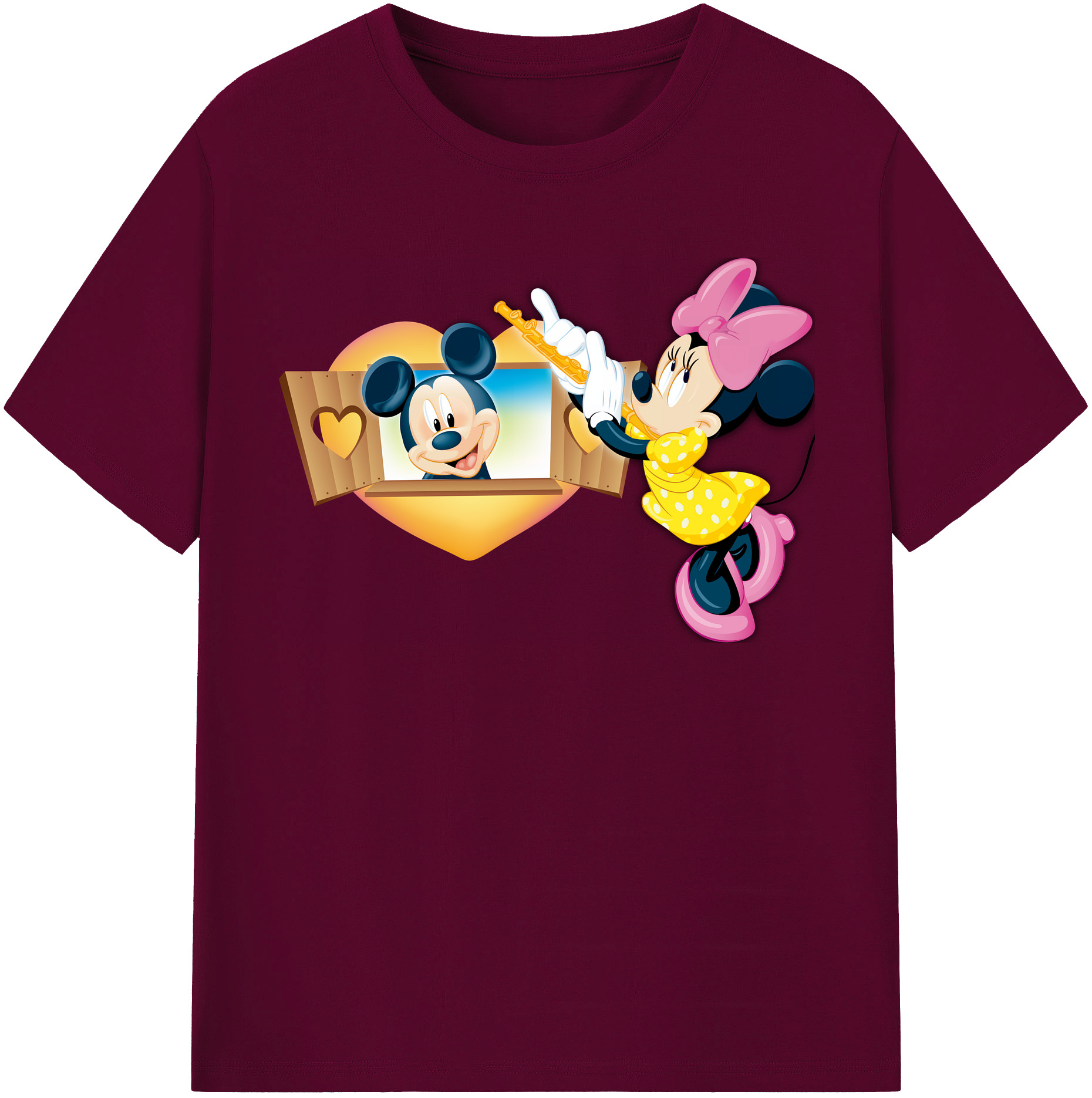 （画像用） ミッキーマウス Mickey Mouse レディースカジュアルプリントTシャツ（綿100％）